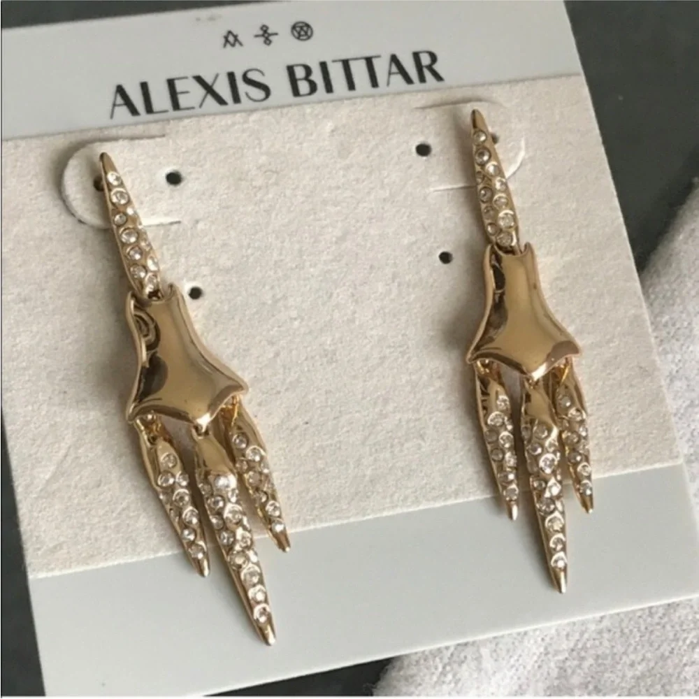 ALEXIS BITTAR • RARE Miss Havisham Swarovski Crystal Encrusted Drop Earrings